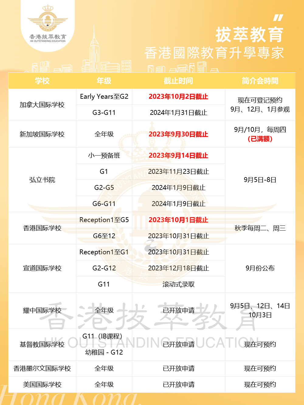 码住，23年香港国际学校简介会可报名！